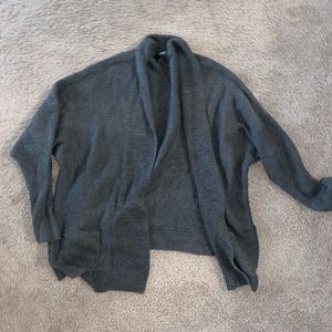 gray cardigan